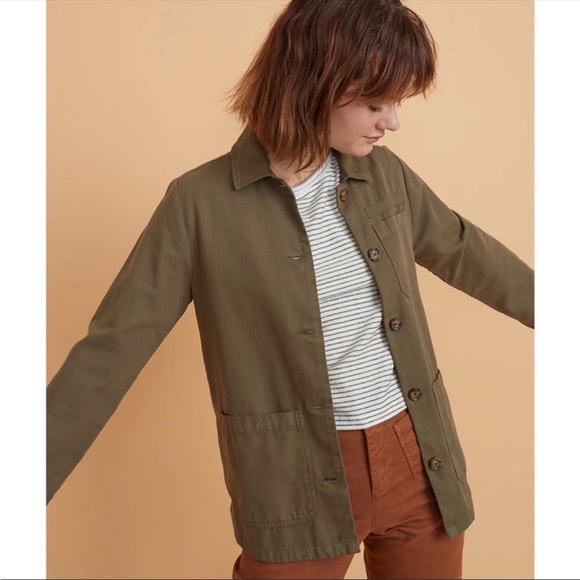 Marine Layer Women’s Small XS Chore Coat Shirt Olive Green 100% Cotton XS New - Picture 5 of 9